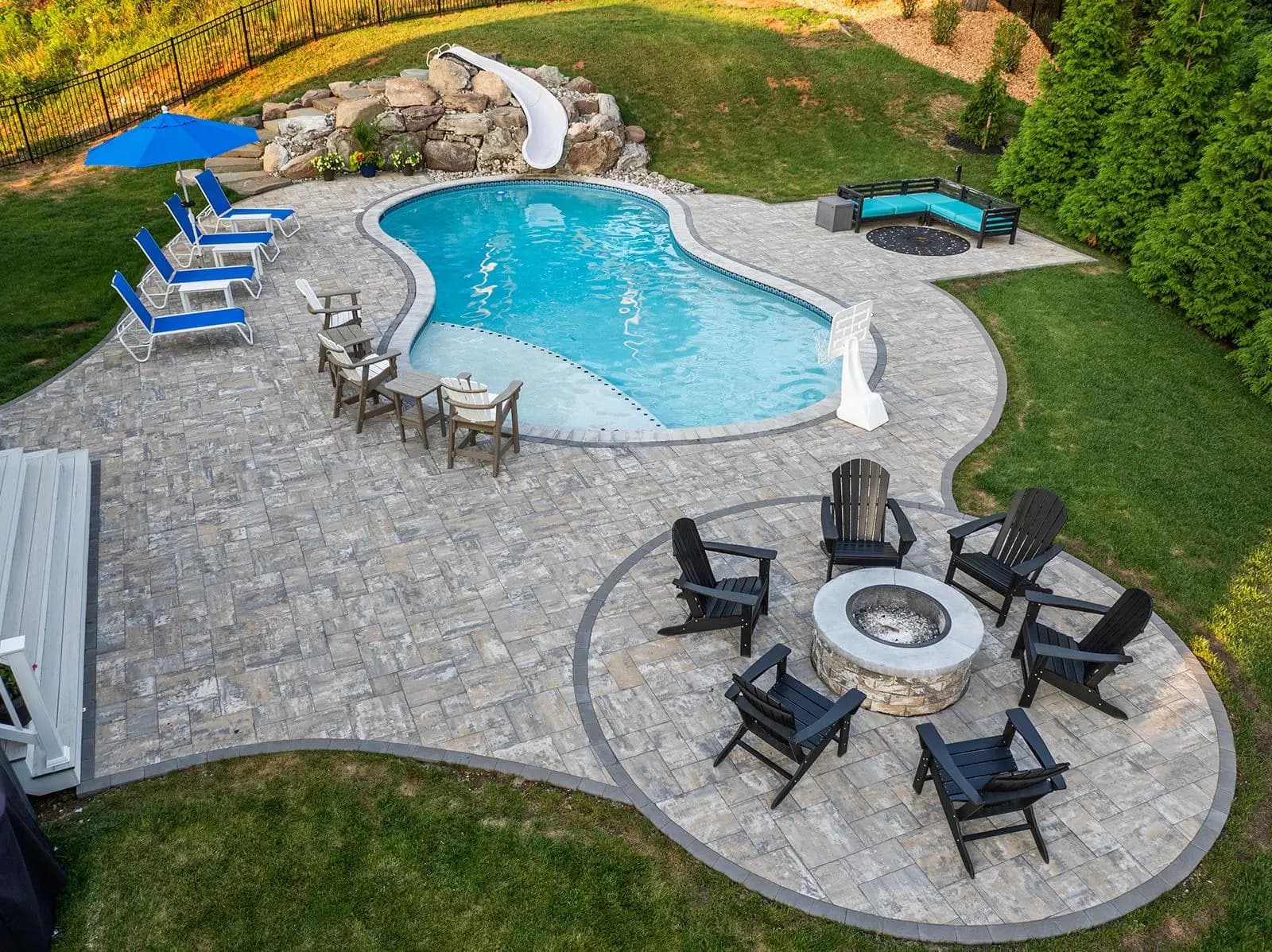 Gunite pool and complete backyard landscaping Fredericksburg Virginia