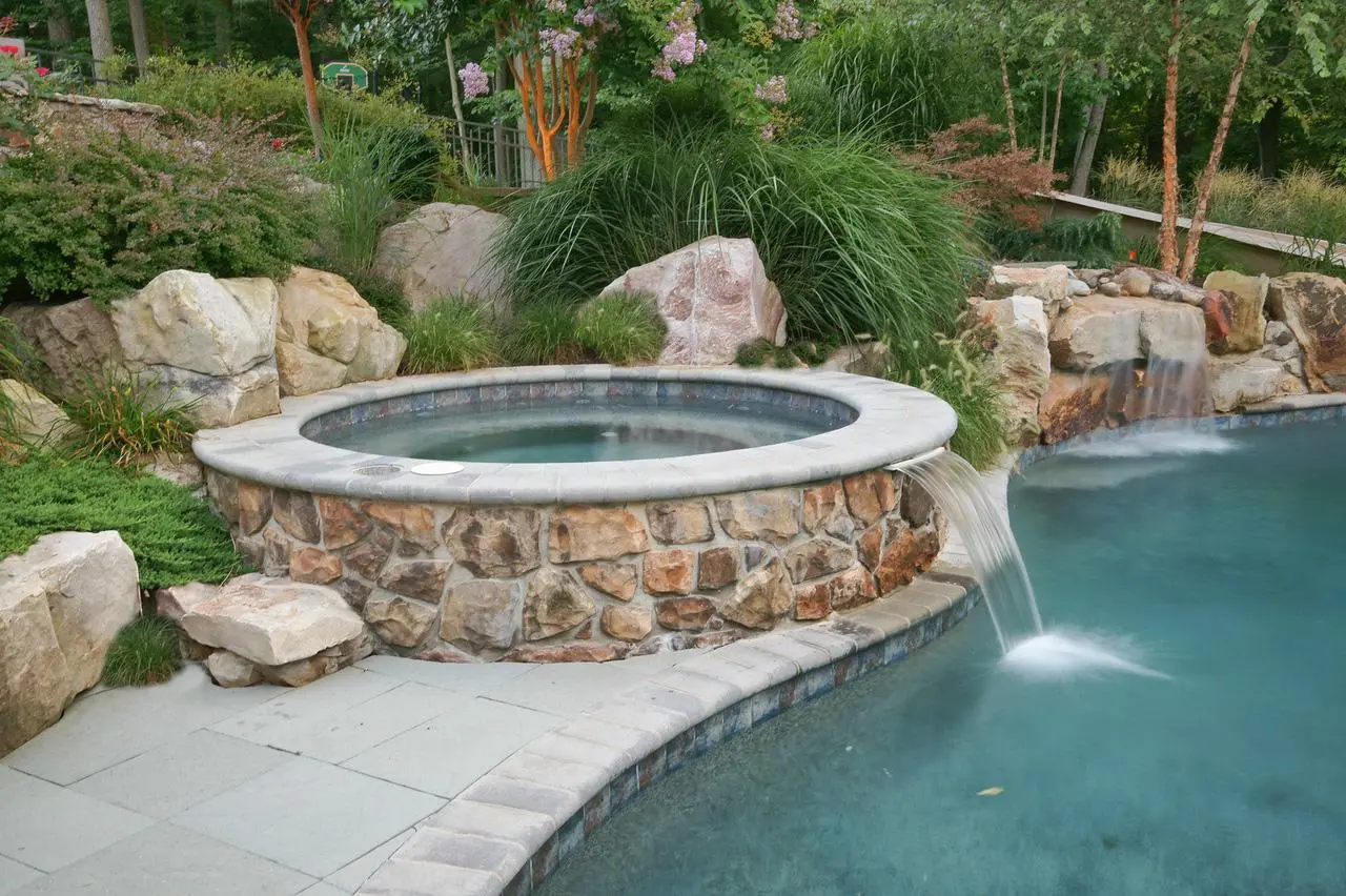 Backyard pool and deck in Spotsylvania Virginia